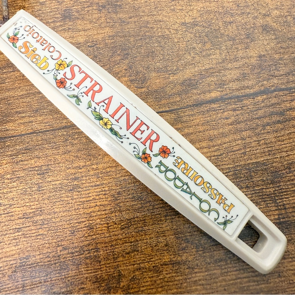 VTG 70s EKCO Strainer Sieve Metal Plastic Handle USA‎ Cottage Kitchen Farmhouse